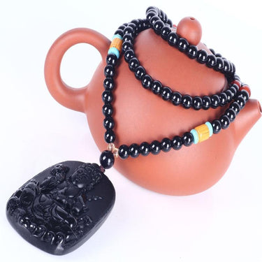 108 Natural Obsidian Buddha Mala